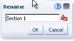 Renaming a dashboard section