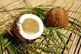 Coconuts and seeded grapes