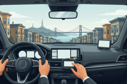 San Francisco cab driver’s dashboard