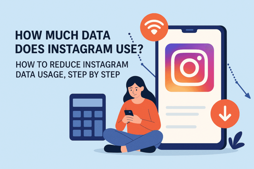 How Much Data Does Instagram Use? How to Reduce Instagram Data Usage, Step by Step -- AI-generated illustration