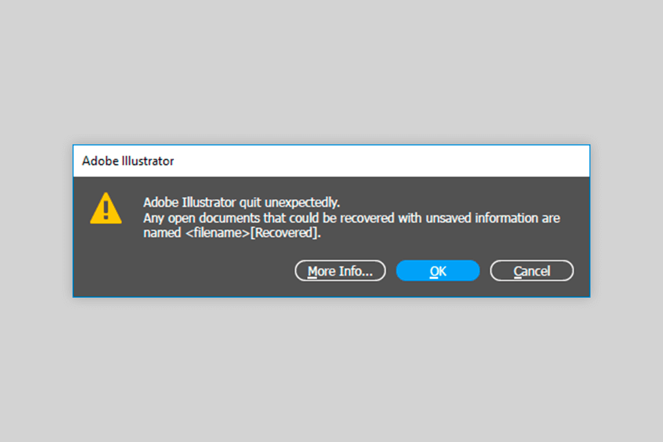 restoration of an automatically saved file in illustrator