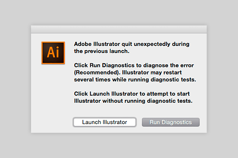 run a diagnostic on illustrator