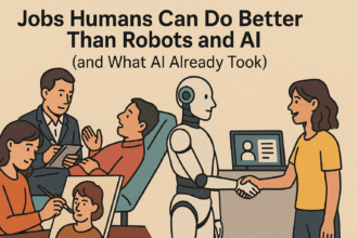 11 Jobs Humans Can Do Better Than Robots and AI (and What AI Already Took) -- AI-generated illustration