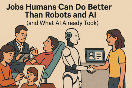 11 Jobs Humans Can Do Better Than Robots and AI (and What AI Already Took) -- AI-generated illustration