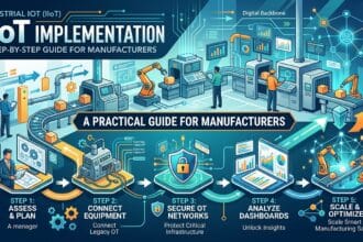 Industrial IoT (IIoT) Implementation: A Step-by-Step Guide for Manufacturers -- AI-generated illustration