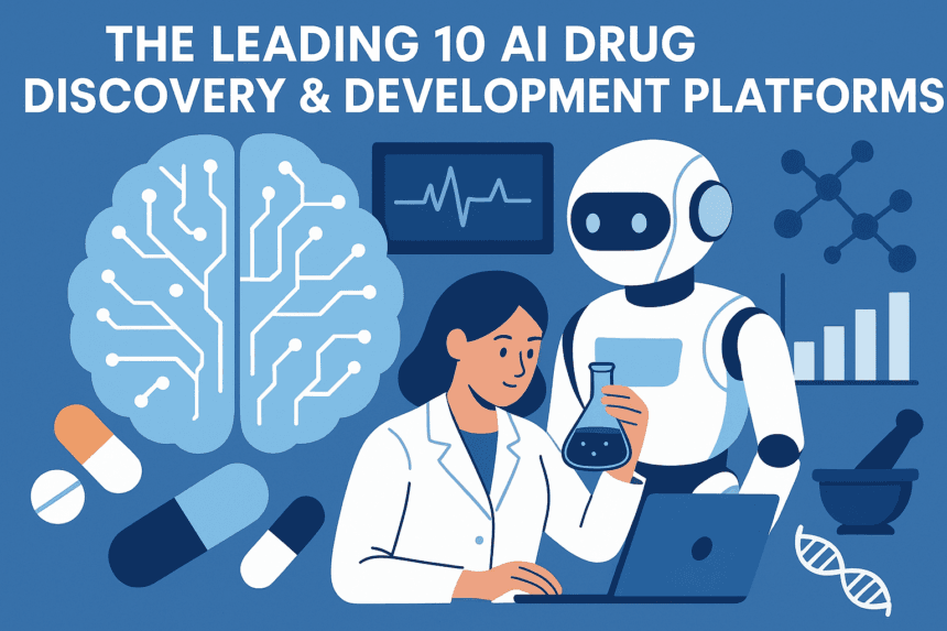 The Leading 10 AI Drug Discovery & Development Platforms -- AI-generated illustration