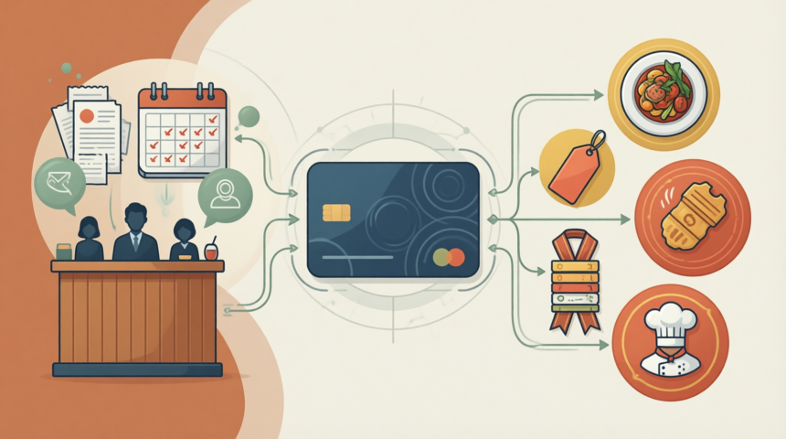 Flat editorial illustration: The article's core relationship is the alignment between customer behavioral data (visit frequency,