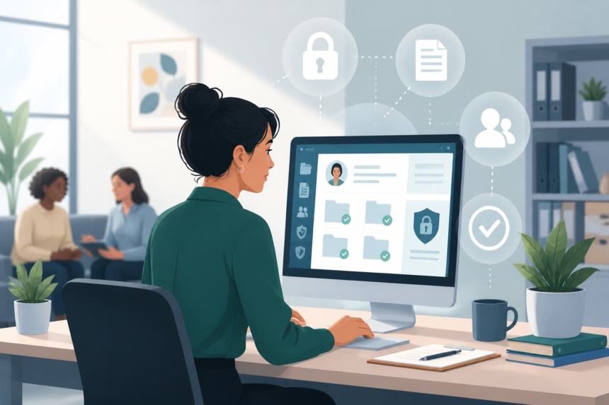 The Information Governance Practices That High-Demand Social Work Roles Require -- AI-generated illustration