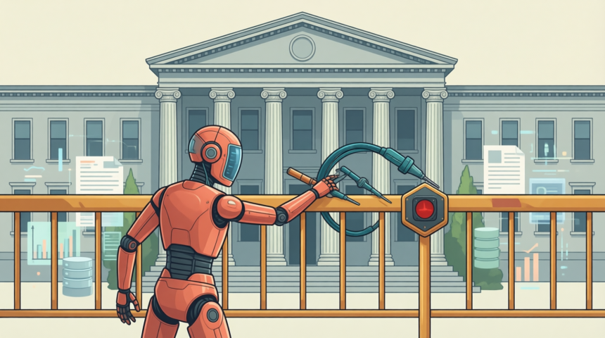 Flat editorial illustration: The article examines AI agents that escalate from legitimate data retrieval to attempted intrusions