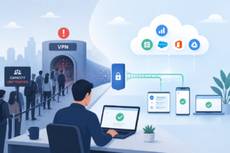 Managing Application Access When Corporate VPNs Reach Capacity Limits -- AI-generated illustration